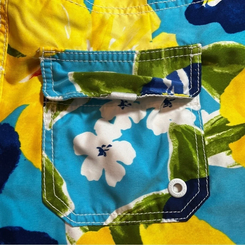 Abercrombie & Fitch Men's Bright Hawaiian Swim Board Shorts Size Small Beach - Picture 4 of 11
